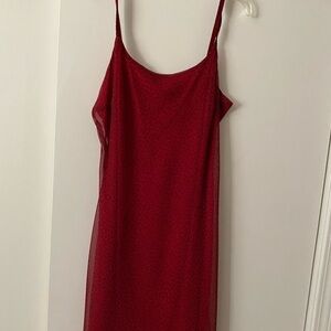 Sleeveless Red Slip Dress